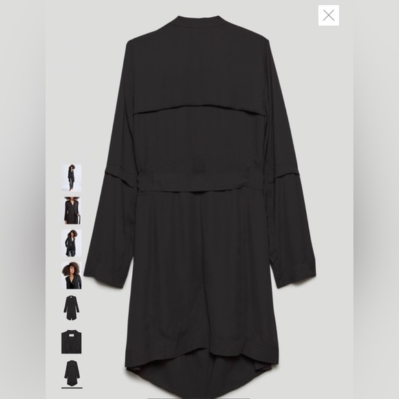 Babaton Aritzia Black Lightweight Flowy Trench Coat Small - Picture 5 of 8